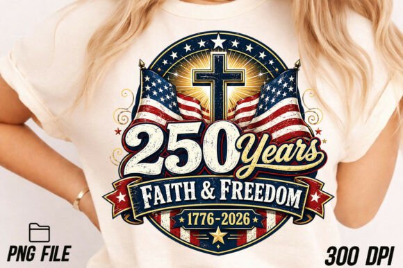 250 Years Faith Freedom Christian PNG for Digital Creators