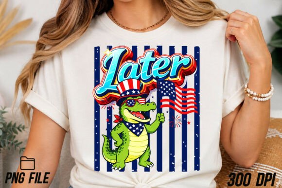 Celebrate Independence Day with the Later Gator Alligator PNG