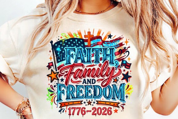 Faith Family Freedom 1776-2026 Shirt PNG