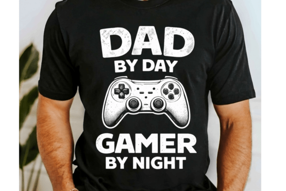 Funny Night Gamer Dad Shirt PNG: Dual Life Design
