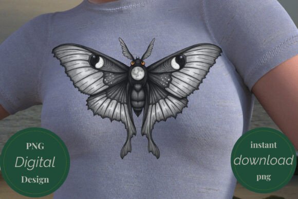 Gothic Moth Moon Dark Tee Design PNG: A Deep Dive
