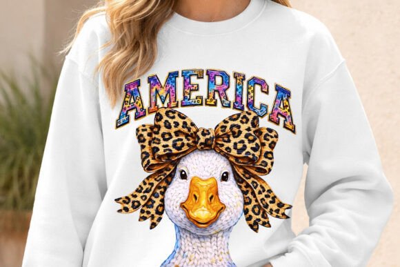 Patriotic Goose Duck with AMERICA PNG: A Playful Design Asset