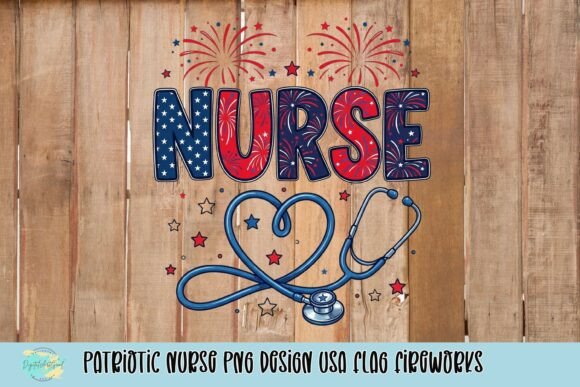 Patriotic Nurse PNG Design: Stars, Stripes & Care