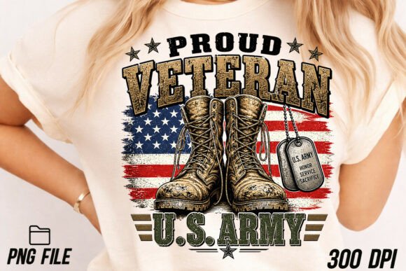 Proud Veteran Png: US Army Sublimation Design Asset
