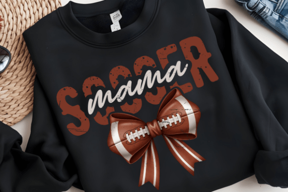 Soccer Bow PNG & Mama Tshirt Design: Stylish Game Day Graphics